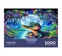 Cocodrilo Papel Resistente Pantano Cósmico y Caimán Rompecabezas para Adultos Regalo Educativo de Cumpleaños 38x26cm/1000pcs