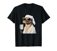 Cocodrilo Relajándose Con Café Humor Arte Camiseta