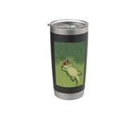 Cocodrilo Tomando el sol en una hierba verde Summer Vibe Vaso térmico de acero inoxidable de doble pared