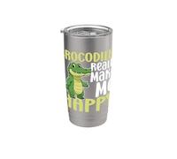 Cocodrilos Make Me Happy You Not So Much Funny Cocodrilo Vaso térmico de acero inoxidable de doble pared