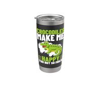 Cocodrilos Make Me Happy You Not So Much Funny Cocodrilo Vaso térmico de acero inoxidable de doble pared
