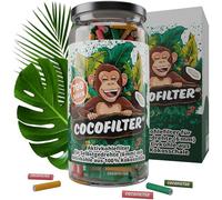 CocoFilter® Filtros de carbón activado 6mm de cáscara de coco [700 uds.] - Puntas de filtro slim naturales con extremos de cerámica para cigarrillos liados a mano, 27mm cada una [en tarro de vidrio]