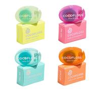 COCOFLOSS Woven Dental Floss Travel Sampler Dentista Dentista Cuidado oral con aceite de coco Vegano encerado para nios 4 minis en menta de fresa de
