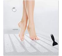 cocofy Antideslizante Bañera Adhesivo Grande 50x4cm - Pegatinas XXL Antideslizante Ducha, Transparente, Alargado - Alfombra Baño Antideslizante Apta para Niños - Paquete de 10