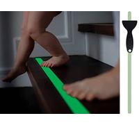 cocofy Cinta Antideslizante Fluorescente - Cintas Antideslizantes para Escaleras Brillan en la Oscuridad, XXL (75x3 cm) - Cinta Antideslizante Escaleras Interiores - 18 Unidades [Lanzamiento 2021]