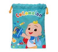 COCOMELON Back to Class - Saquito Merienda Lunch Bag, Portatodo, Máxima Resistencia, Porta Comida, Recreo, 20x25 cm, Color Azul Claro