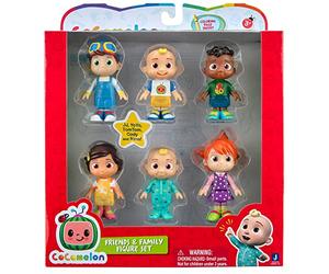 CoComelon Bandai JJ, Yoyo, Tom Tom, Cody y Nina, Pack de 6 Figuras de Familia y Amigos Multicolor (WT0170)