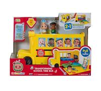 CoComelon Transforming School Time Bus - Luces y sonidos - 3 canciones favoritas - 6 áreas de juego - Figuras extraíbles de JJ y Cody - Juguetes para niños y preescolares