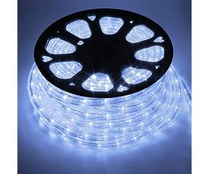 COCOMIA 50M Tubo de LED Manguera, LED de Tira de Manguera Exterior e Interior Blanco Frío,Tiras LED Manguera para Decoración e Iluminación Halloween, Boda, Fiesta, Navidad