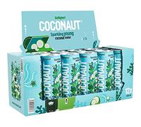 COCONAUT Agua de coco - Coconut Water de coco 100% joven coco, refrescante, bajo en calorías, vegano, saludable e isotónico, en diferentes variedades (12 latas de 320 ml, incluye depósito desechable)