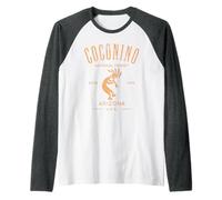 Coconino National Forest Arizona Kokopelli diseño Envejecido Camiseta Manga Raglan