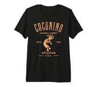 Coconino National Forest Arizona Kokopelli diseño Envejecido Camiseta Premium