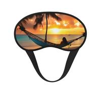 Coconut Beach - Cubreojos ajustable con estampado de hamaca para dormir, cómodo, sin presión y transpirable