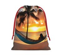 Coconut Beach - Hamaca con estampado de puesta de sol, bolsa reutilizable con cordón, regalo de cumpleaños, boda, organización diaria de eventos
