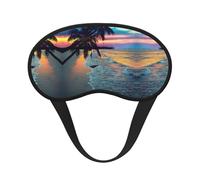 Coconut Beach - Máscara de dormir de poliéster con diseño de hamaca, bloqueo de luz, máscara para dormir de noche, cegador de ojos