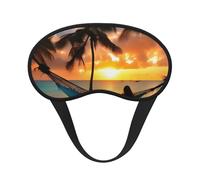 Coconut Beach - Máscara de ojos lavable con estampado de hamaca para adultos, para dormir, bloqueo de luz, siesta para descanso nocturno