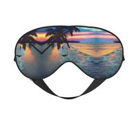 Coconut Beach - Máscara para dormir con estampado de hamaca, antifaz con los ojos vendados, sombra de ojos para dormir por la noche, viajes, aviones