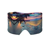 Coconut Beach - Máscara para dormir con estampado de hamaca, suave y agradable a la piel, antifaz para dormir con bloqueo de luz para viajes, yoga y siesta