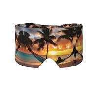Coconut Beach - Máscara para dormir con estampado de hamaca, suave y agradable a la piel, antifaz para dormir con bloqueo de luz para viajes, yoga y siesta
