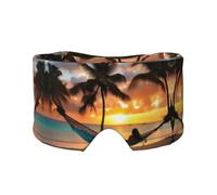 Coconut Beach - Orejeras para dormir con estampado de puesta de sol para el hogar, oficina, camping, avión, viajes, siesta