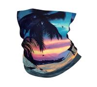 Coconut Beach Sunset - Calentador de cuello con estampado de hamaca, ultrasuave, elástica, polaina de cuello de invierno para hombres y mujeres