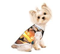 Coconut Beach Sunset - Camiseta sin mangas con estampado de hamaca para mascotas, ropa de moda para interiores y exteriores, uso diario, fiesta