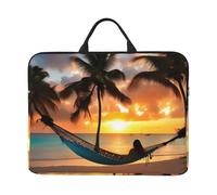Coconut Beach Sunset - Funda protectora para portátil de 14 pulgadas, a prueba de golpes, diseño de hamaca, bolsa de transporte para computadora