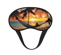Coconut Beach Sunset Hamaca estampada unisex lavable antifaz para dormir bloqueando la luz para el hogar, hotel, camping