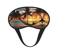 Coconut Beach Sunset Hamaca Print Sleep Solution Blackout Sleep Mask con orejeras - Viajes Yoga Meditación