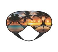 Coconut Beach Sunset Hammock Print - Máscara de ojos unisex ultrasuave con bloqueo de luz para una comodidad óptima