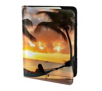 Coconut Beach Sunset - Soporte para pasaporte con impresión de hamaca, artículos esenciales de viaje, cartera antirrobo para tarjetas y pasaportes, tamaño para adaptarse a todos los pasaportes