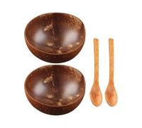 Coconut bowls set of 2 - plastic-free alternative - handmade and polished with coconut oil