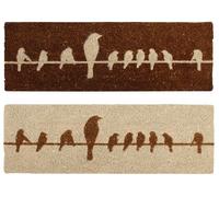Coconut Fibre Doormat Bird on a Branch Design-Beige