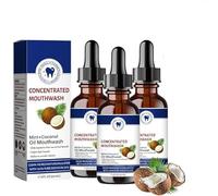 Coconut Fresh Oil-Pulling Mouthwash,Coconut Oil Pulling for Teeth,59ml Coconut Pulling Oil,Coconut Oil Pulling,Fresh Breath & Whitening Mouthwash (3 pcs)