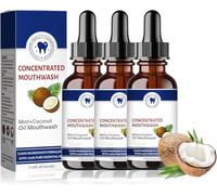 Coconut Fresh Oil-Pulling Mouthwash, Coconut Oil Pulling Mouthwash for Teeth, Mint Coconut Mouthwash, Fresh Breath & Whitening, Oral Health (3 Pcs)