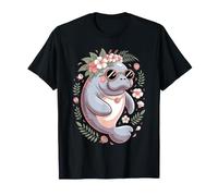 Coconut Girl Manatee Sea Cow Beach Ocean Animal Camiseta