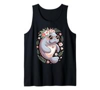 Coconut Girl Manatee Sea Cow Beach Ocean Animal Camiseta sin Mangas
