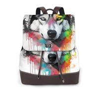 Coconut Husky - Mochila de viaje a la moda para mujer, mochila casual, mochila de cuero estampada para mujer para el trabajo