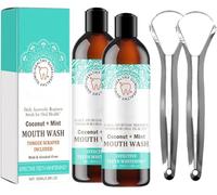 Coconut Mint Mouthwash | Coconut Pulling Oil,Mouthwash Mint Oil,Mint Oil Pulling Mouthwash,Helps with Fresh Breath, Teeth & Gum Health & More (2pcs)