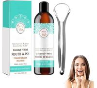 Coconut Mint Mouthwash | Coconut Pulling Oil,Mouthwash Mint Oil,Mint Oil Pulling Mouthwash,Helps with Fresh Breath, Teeth & Gum Health & More (1PC)