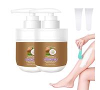 Coconut Oil Hair Removal Cream for Women, Gentle Facial Hair Remover for Upper Lip, Chin, and Cheeks, Moisturizing Formula (2pcs)
