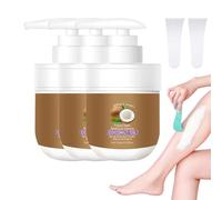 Coconut Oil Hair Removal Cream for Women, Gentle Facial Hair Remover for Upper Lip, Chin, and Cheeks, Moisturizing Formula (3pcs)