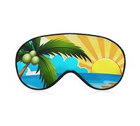 Coconut Tree Beach Funny Sleep Eye Mask Soft Blindfold Eye Cover con correa ajustable Night Eyeshade para hombres y mujeres