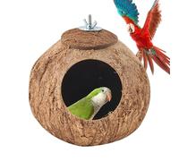 Coconut1 - Caseta de cáscara de Coco de 13,5 a 15 cm | de pájaro | de Loros 1 | Casa de pájaros Natural para Loros, pájaros pequeños, pajareras Interiores o Exteriores, decoración del hogar
