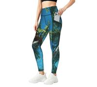 Coconuts and the Sky - Pantalones de yoga de cintura alta para mujer, adecuados para yoga, fitness y uso casual en el hogar., Negro, M-5XL