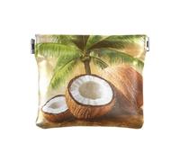 Coconuts Under The Coconut Tree - Monedero de piel sintética con bolsillo para monedas, para mujeres, niñas y hombres