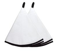 Cocoon Lab Toalla de Mano Redonda (2 Unidades, 100% algodón), diseño de Toalla con Gancho y Accesorio de Cocina, baño Blanco y Negro, vajilla para Manos (Unido)