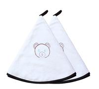 Cocoon Lab Toalla de Mano Redonda (2 Unidades, 100% algodón), diseño de Toalla con Gancho y Accesorio de Cocina, baño Blanco y Negro, vajilla para Manos (Osito de Peluche)