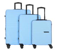 Cocoono Larnaka 4 ruedas Juego de maletas 3 piezas con pliegue de expansión azul