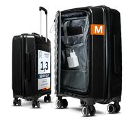 Cocoono Maleta de mano apta para Ryanair, con candado TSA, maleta pequeña, maleta pequeña, maleta pequeña, maleta y carros, maleta rígida, equipaje de mano Ryanair 55 x 40 x 20 cm, ligero, Negro